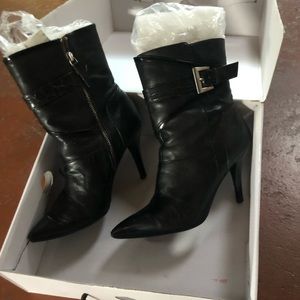 NINE WEST LEATHER HEELED BOOTS STILETTOS 7 1/2